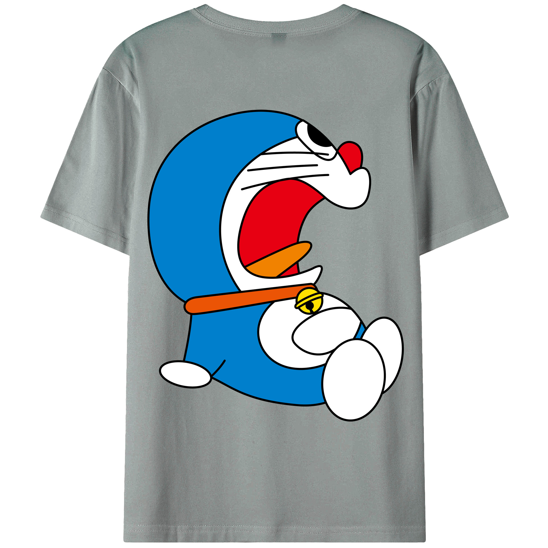 （画像用） ドラえもん Doraemon 綿100％ メンズ半袖Tシャツ（バックプリント） 通気性